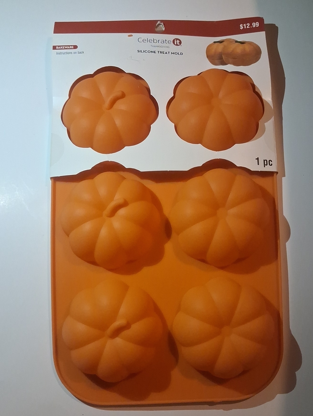 Celebrate It Orange Silicone Pumpkin Baking Mold - 6-Cavity